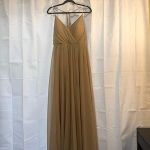 Azazie bridesmaid dress in color champagne